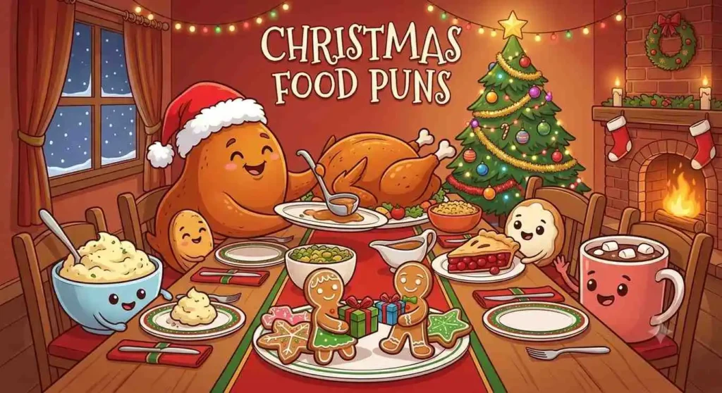 Funny Christmas foods at dinner