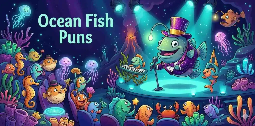Silly deep sea fish characters