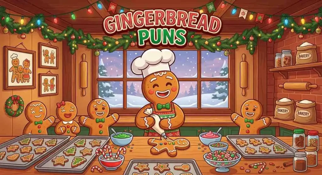Happy gingerbread baking cookies