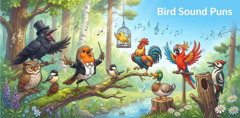 Singing birds making funny sounds