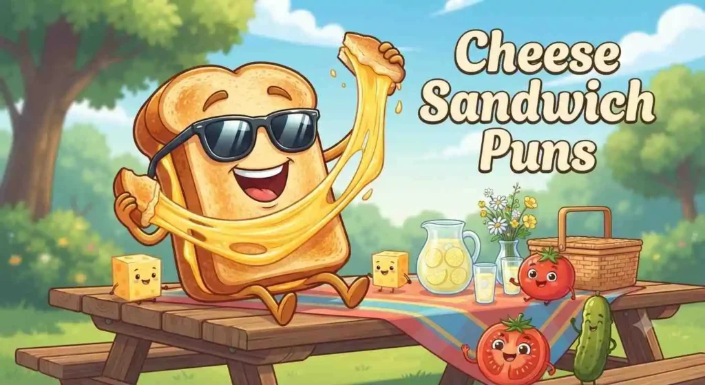 Cheesy sandwich with smile