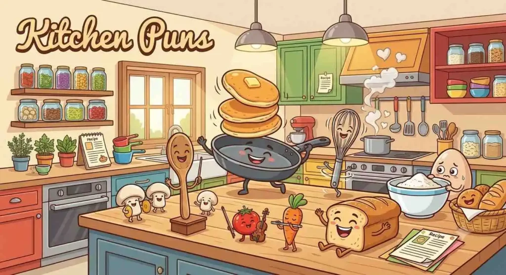 Funny kitchen cooking scene