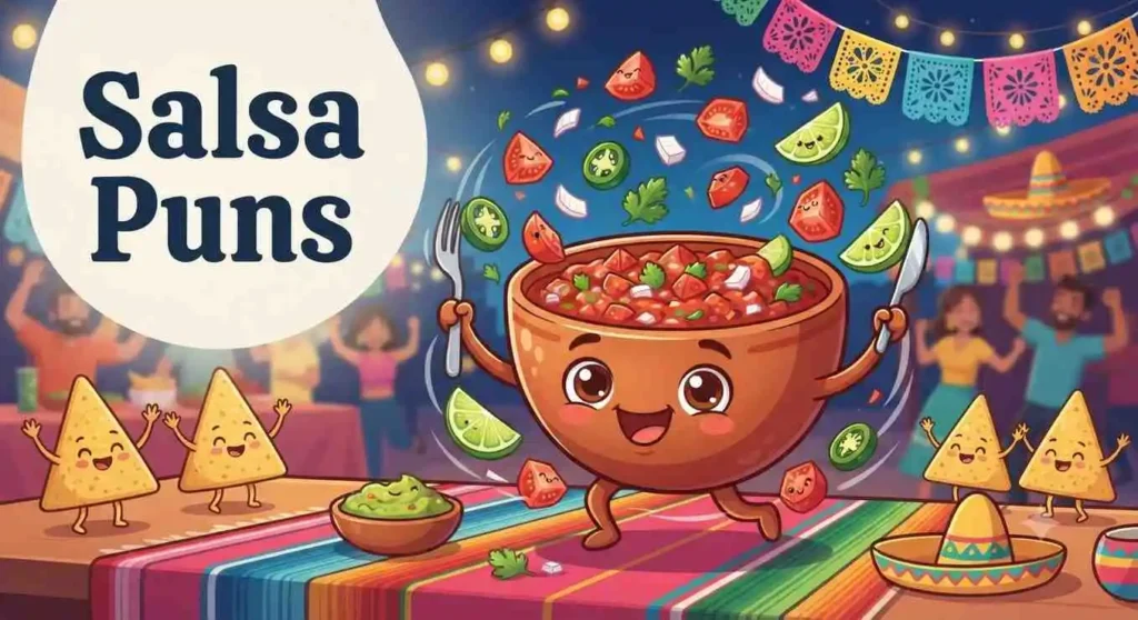 Happy salsa bowl dancing joyfully
