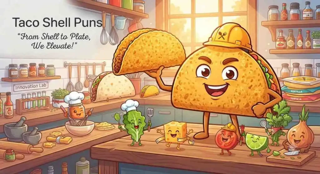 Crunchy taco shell smiling proudly