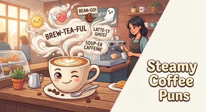 Steamy Coffee Puns   