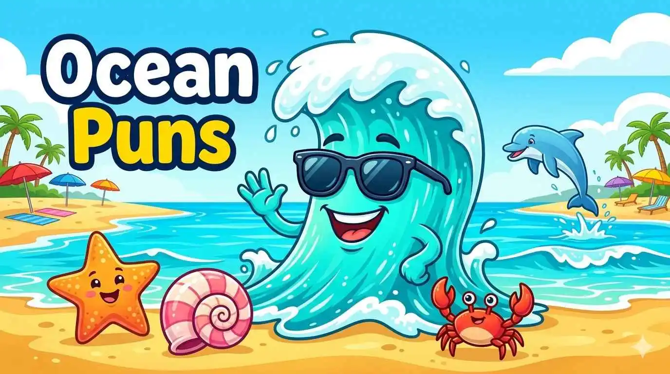 Funny ocean characters at beach